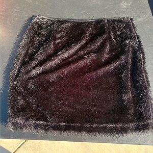 Kardashian Kollection Black Fuzzy Mini Skirt